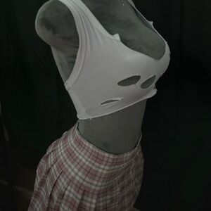 mini pink plaid Shein skirt